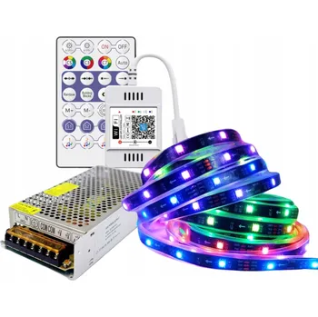 LED páska Sada RGB LED pásků Rainbow WiFi s hudebním režimem, voděodolný IP68, 15 m