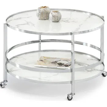 Křeslo Mebel Partner Chici (bílý mramor + chromová)