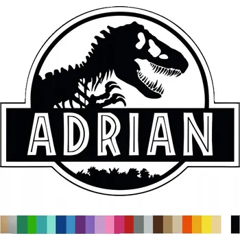 Samolepící dekorace Samolepka na stěnu JURASSIC DINOSAURUS JMÉNO 44x55 cm