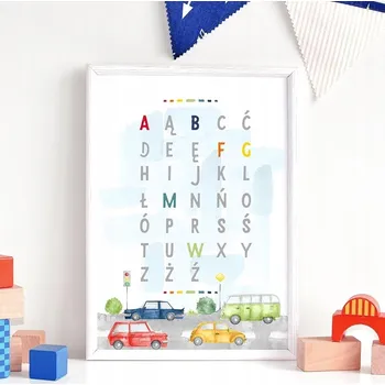 Plakát Plakát s Auta abecedou A4 (21 x 29,7 cm)