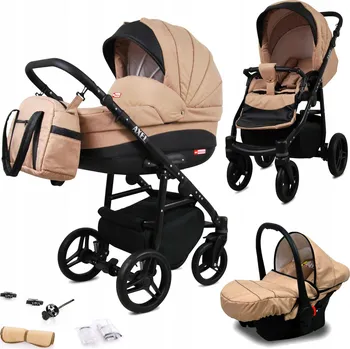 Kočárek Dětský kočárek 3v1 s korbou a autosedačkou BabyLux AXEL ALU