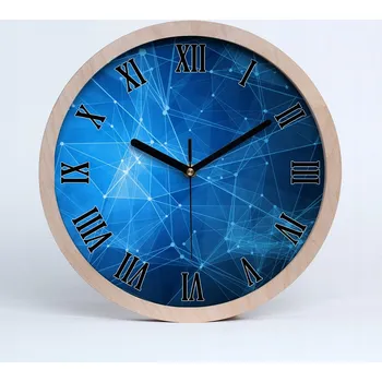 Hodiny Kuchyňské nástěnné hodiny modré linky průměr 20 cm