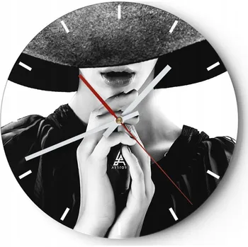 Hodiny Nástěnné hodiny do kuchyně 30x30 Žena Skleněné hodiny do obýváku Loft Tiché