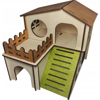 DŘEVĚNÝ DOMEČEK PRO KŘEČKA MYŠKU BAREVNÝ DO KLECE