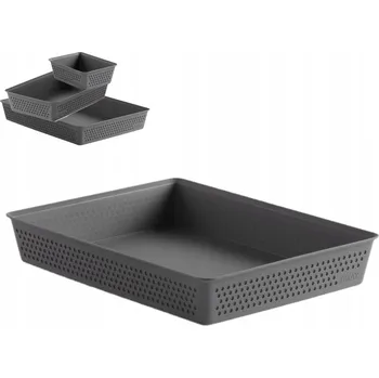 Úložný box Košík organizér A4 do zásuvky obývacího pokoje kuchyně spíž Šedá