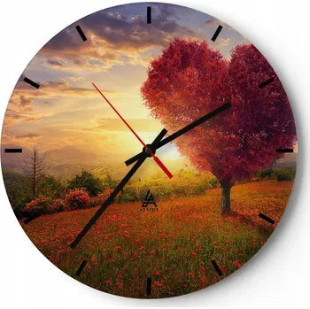 Hodiny Velké nástěnné hodiny 40x40 Krajina Skleněné hodiny Kulatý Tiché