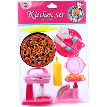 Dětská kuchyňka PIZZERIE, KUCHYŇKA, UMĚLÉ JÍDLO, NÁDOBÍ, DOPLŇKY NA HRANÍ