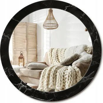 Zrcadlo Zrcadlo s potiskem do koupelny, kuchyně, předsíně - motiv mramorový kámen, průměr 80 cm