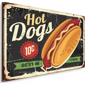 Obraz Obraz do kuchyně Hot Dog TYPOGRAFIE Vintage 40x30
