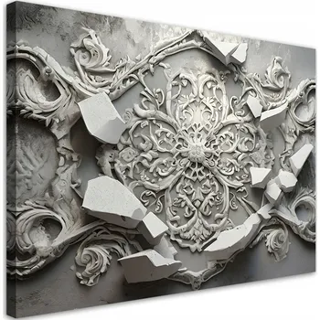 Obraz OBRAZ NA PLÁTNĚ Abstrakce šedá 3D CANVAS 90x60