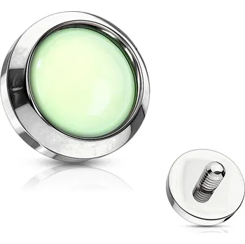 Piercing Šperky4U Microdermal - ozdobná část - průměr 4 mm, barva zelená - MD01026-04G