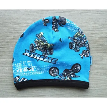 Kojenecká čepice AMÁLKA Bavlněná chlapecká čepička saporka, motorky Velikost: 62-68