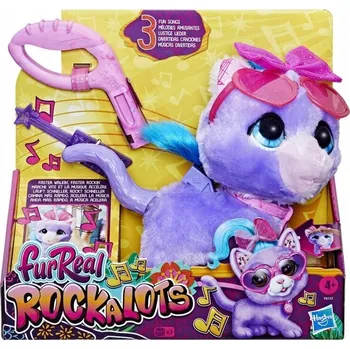plyšák Hasbro FurReal Rockalots Fialový Pejsek, který Chodí Fialová