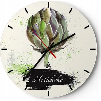 Hodiny Nástěnné hodiny do kuchyně 30x30 Karczoch Skleněné hodiny do obýváku Loft Tiché