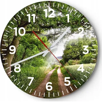 Hodiny Kuchyňské nástěnné hodiny 30x30 Krajina Moderní Skleněné hodiny do obýváku Tiché