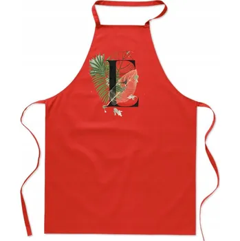 Kuchyňská zástěra KUCHYŇSKÁ ZÁSTĚRA červená S PÍSMENEM E Jméno Ewelina Eliza Eryk Ela FA_377_cw