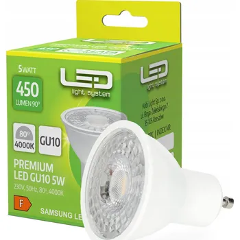 Žárovka LED žárovka GU10 5W čip SAMSUNG 4000K Neutrální bílá LLS PREMIUM