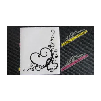 Samolepící dekorace SAMOLEPKA Květina dekor 003 levá srdíčka (17 - šedá) NA AUTO, NÁLEPKA, FÓLIE, POLEP, TUNING, VLASTNÍ TEXT, TISK, AUTOSAMOLEPKY.cz, POLEPY, OBRÁZEK, LOGO, SAMOLEPKY