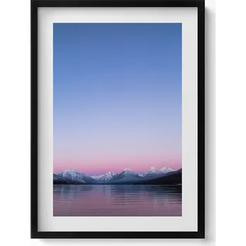 Obraz Obraz s rámem a grafikou na zeď Krajina hor a jezera minimalismus 50x70 cm