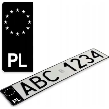 autokoberec Černá NÁLEPKA Grafika na SPZ (Registrační ZnačKU) PL Euroband 10,6x4,7