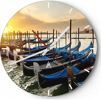 Hodiny Nástěnné hodiny do kuchyně 30x30 Benátky Skleněné hodiny do obýváku Loft Tiché