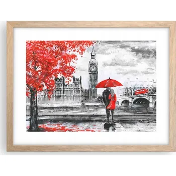 Obraz Obraz plakát v rámu světlý dub do obýváku 40x30 město foto na zeď