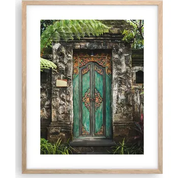 Obraz Obraz plakát na zeď v rámu světlý dub 40x50 Krásné dveře do obýváku