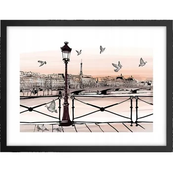 Obraz Obraz plakát v černém rámu do obýváku 40x30 architektura foto na zeď