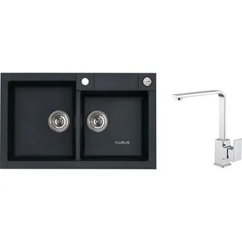 Granitový dřez Alveus SET ALVEUS ROCK 90 - 91+ BATERIE RENO CHROM SETA541