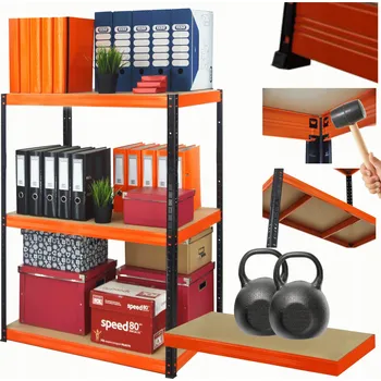 Dílenský regál Kovový regál do skladu a dílny HELIOS 90x90x30 cm, 3 police, nosnost 275 kg, ROBUSTNÍ