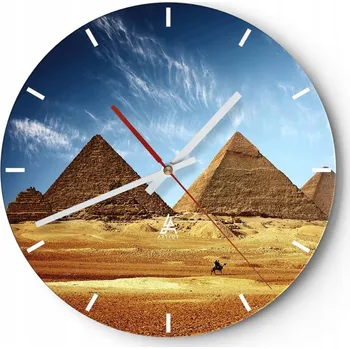 Hodiny Nástěnné hodiny do kuchyně 30x30 Pyramidy Skleněné hodiny do obýváku Loft Tiché