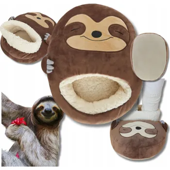 plyšák OHŘÍVAČ NOHOU PLYŠOVÁ HRAČKA LENOCHOD VELKÝ PLYŠÁK Hnědá