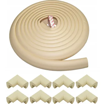Obraz PĚNOVÁ OCHRANNÁ PÁSKA NA HRANY ROHY 5 metrů krémová + 8 rohovníků