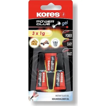 Kancelářské lepidlo Kores vteřinové lepidlo Power Glue gel 3 x 1 g