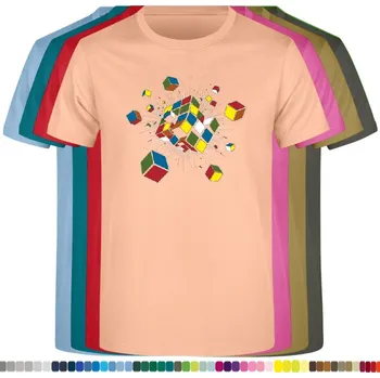 Pánské tričko panske-levne-bavlnene-tricko-potisk-konec-Rubick-kostka Barva: Orange neo - meruňková, velikost: XL