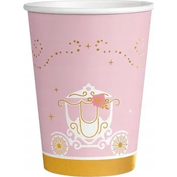 Party nádobí Amscan Princess Kelímky 250 ml 8 kusů růžové