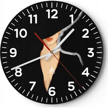 Hodiny Kuchyňské nástěnné hodiny 30x30 Žena Moderní skleněné hodiny do obýváku Tiché