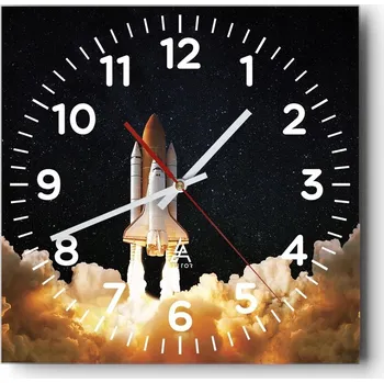 Hodiny Kuchyňské nástěnné hodiny 30x30 Kosmos Skleněné hodiny do obýváku Moderní Tiché