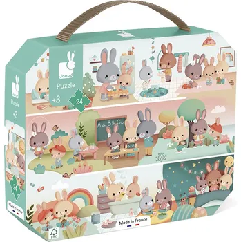 Puzzle Janod Puzzle Můj den v kufříku 24 ks