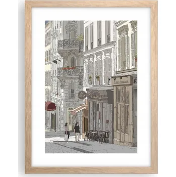 Obraz Obraz plakát v rámu světlý dub do obýváku 30x40 architektura na zeď