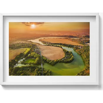 Obraz Obraz v bílém rámu nástěnná dekorace Czech Valley Plzeň Litice 70x50 cm