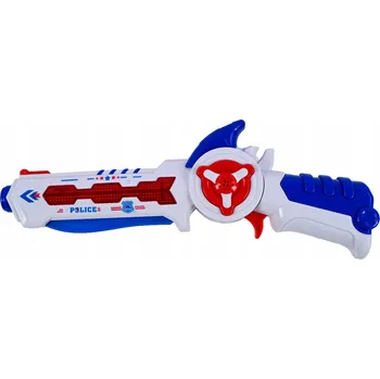 Dětská zbraň PISTOLE MEČ 2V1 HRAČKA NA BATERIE SVĚTLO ZVUK SIRÉNY POLICIE