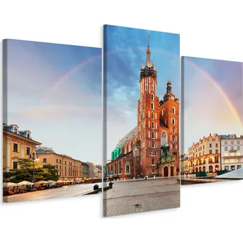 Obraz Obraz Tryptych MĚSTO Krakov Duha 3D Efekt 90x60