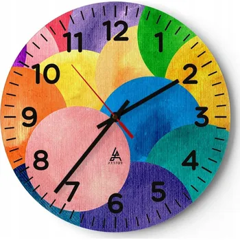 Hodiny Kuchyňské nástěnné hodiny 30x30 Abstrakce Moderní skleněné hodiny Tiché