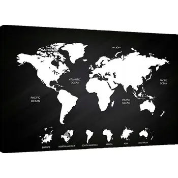 Obraz Obraz na plátně Mapa světa a kontinenty 90x60