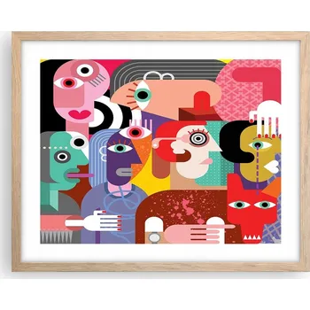 Obraz Obraz plakát na zeď v rámu světlý dub 50x40 abstrakce foto do obýváku