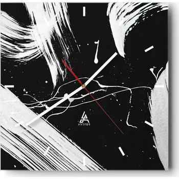 Hodiny Velké nástěnné hodiny 40x40 Abstrakce Skleněné tiché hodiny