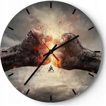 Hodiny Nástěnné hodiny do kuchyně 30x30 Abstrakce Skleněné hodiny do obýváku Tiché