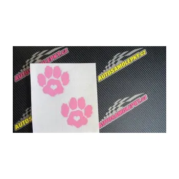 samolepka Tlapky 006 (10 - červená) SAMOLEPKA NA AUTO, NÁLEPKA, FÓLIE, POLEP, TUNING, VLASTNÍ TEXT, TISK, AUTOSAMOLEPKY.cz, POLEPY, OBRÁZEK, LOGO, 3D STICKERS