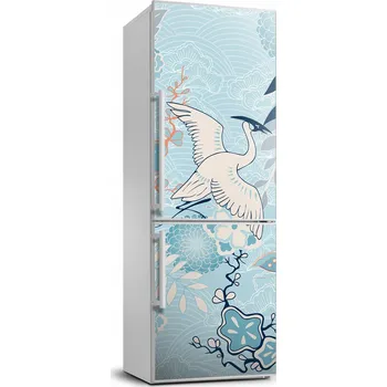 Fototapeta Samolepicí samolepící na ledničku Jeřáb a květiny